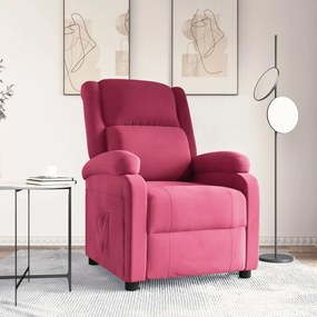 342404 vidaXL Реклайнер стол, виненочервен, кадифе