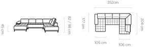 Ъглов диван Jolie Plus-Left-Gkri