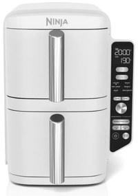 Двоен фритюрник с горещ въздух Ninja SL400EUWH, 2470W, 9.5 л, 2 кошници, 6 програми, Max Crisp, Функции Sync и Match, Бял