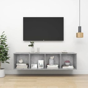 805493 vidaXL ТВ шкаф за стенен монтаж, бетонно сив, 37x37x142,5 см