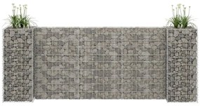 145661 vidaXL Габион плантер Н-образен, стоманена тел, 260x40x100 cм
