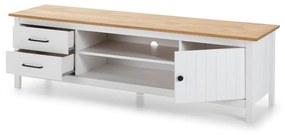 Бяла дървена маса за телевизор Miranda - Marckeric
