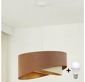 Brilagi - LED Пендел LYRA 1xE27/15W/230V кафяв/кремав/златист