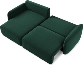 Тъмнозелен кадифен сгъваем/с място за съхранение ъглов диван (ляв ъгъл) Kalena – Makamii