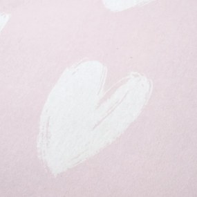 Розов еластичен двоен фланелен детски чаршаф 135x190 cm Hearts – Catherine Lansfield