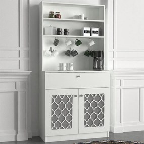 Аксел кухненски меламинови мебели в бял цвят 90x37x183,6см.