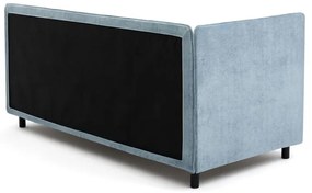 Синьо единично легло тапицирано с място за съхранение с включен матрак 120x200 cm Avela – Bonami Selection