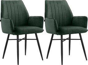 Зелени тапицирани трапезни столове в комплект 2 бр. Anzo – Støraa