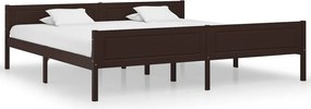 322123 vidaXL Рамка за легло, борово дърво масив, тъмнокафява, 200x200 см