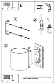 Бяла стенна лампа Roda - Sollux