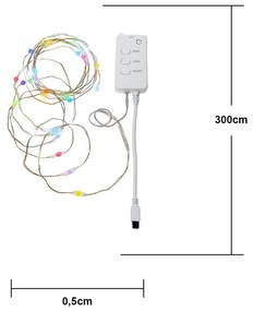 Светлинна верига с USB с 30 бр. крушки, дължина 300 cm Smart Strip – Star Trading
