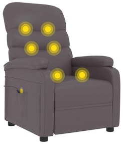 342696 vidaXL Масажен стол, сив, изкуствена кожа