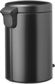 Кош за боклук с педал Brabantia NewIcon 1008842, 12 л, Плавно затваряне, Противоплъзгаща основа, Тъмносив