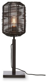 Черна настолна лампа с абажур от ратан (височина 45 cm) Tanami - Good&amp;Mojo