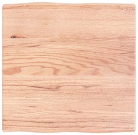 363936 vidaXL Плот за маса светлокафяв 60x60x(2-4) см обработен масивен дъб