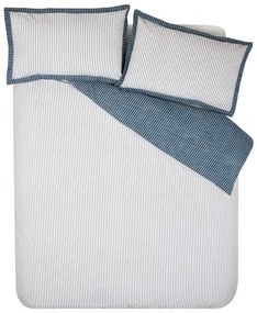 Бяло-синьо двойно спално бельо 200x200 cm Oxford Pinstripe – Catherine Lansfield