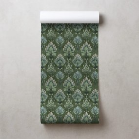 Тапет – Зелени винтидж растителни орнаменти