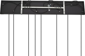 Арт Деко висяща лампа черна с димно стъкло 8 светлини - Hanne