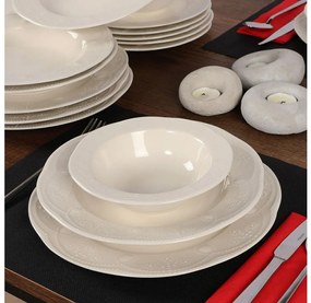 Комплект за хранене 24 бр. бял/порцелан