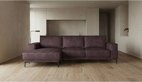 Тъмнокафяв ъглов диван от изкуствена кожа (ляв ъгъл) Copenhagen - Scandic