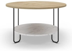 Кръгла масичка за кафе с дъбов плот в естествен цвят ø 80 cm Tonka - Marckeric