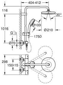 Душевая система Grohe Tempesta 210