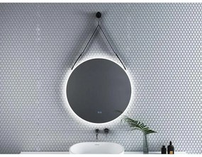 LED огледало за баня с нагревател, 80x80см, Inter Ceramic, 1909BLACK