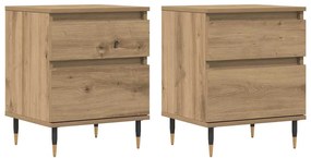 857399 vidaXL Нощни шкафчета 2 бр дъб артизан 40x35x50 см инженерно дърво