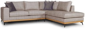 Ъглов диван Rotondo-Бежово-Дясно