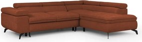 Теракотен шенилов ъглов диван (десен ъгъл L форма) Marbeya – Ropez