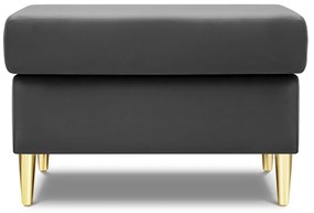 Светлосива кадифена табуретка Kyoto – Cosmopolitan Design