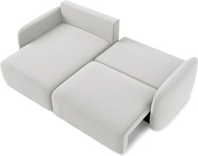 Светлосив кадифен сгъваем/с място за съхранение ъглов диван (ляв ъгъл) Kalena – Makamii