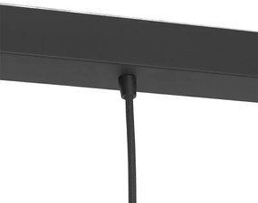 Висяща лампа в стил арт деко черна с опушено стъкло овална 3-светлина - Busa