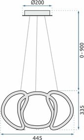 Пендел LED + дистанционно управление Black APP387-CP