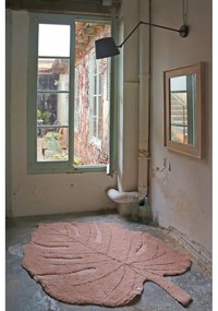 Розов ръчно изработен памучен детски килим подходящ за пране 120x180 cm Monstera Vintage Nude – Lorena Canals