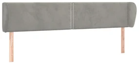 3117064 vidaXL Горна табла за легло с уши, светлосива,183x23x78/88 см, кадифе