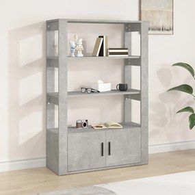 819472 vidaXL Сайдборд, бетонно сив, 80x30x119,5 см, инженерно дърво