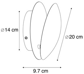 Модерна медна кръгла стенна лампа 20cm - Sunrise