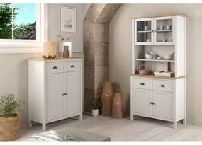 Висок скрин от бял/натурален бор 90x110 cm Misti - Marckeric