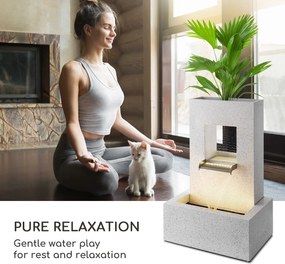 Blumfeldt Bloomingstone, фонтан, градински фонтан, фонтан за украса, 20 W, помпа, цинк, LED