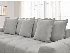 Светлосив шенилов сгъваем/с място за съхранение ъглов диван (ляв ъгъл) Everest – Bobochic Paris