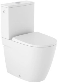 Тоалетна чиния, Roca, A342688620, двойно оттичане, долепена до стената, Compact, Rimless, 37x60x78.5см