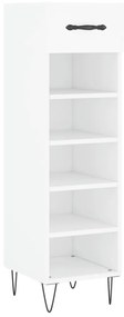 829668 vidaXL Шкаф за обувки, бял, 30x35x105 см, инженерно дърво