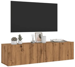 856021 vidaXL Стенни ТВ шкафове, дъб артизан, 120x30x30 см, инженерно дърво