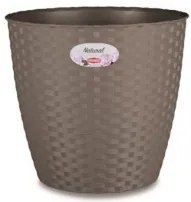 Stefanplast - Кръгла кашпа Natural Line 14 см - гълъбово сиво
