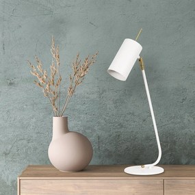 Бяла настолна лампа с метален абажур (височина 55 cm) Sivani – Opviq lights