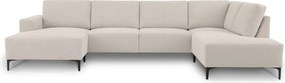 Бежов шенилов ъглов диван (десен ъгъл/U форма) Fabian – Scandic