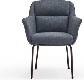 Син тапициран трапезен стол с подлакътници Sadira – Teulat