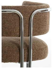 Кафяв метален трапезен стол с подлакътници Adante – Light &amp; Living