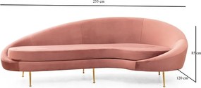 Светлорозов диван 255 cm Eses – Artie
